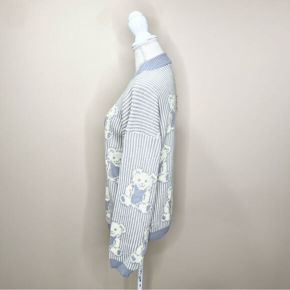 Vintage Adele Knitwear Teddy Bear All Over Print Sweater Medium - Picture 5 of 9